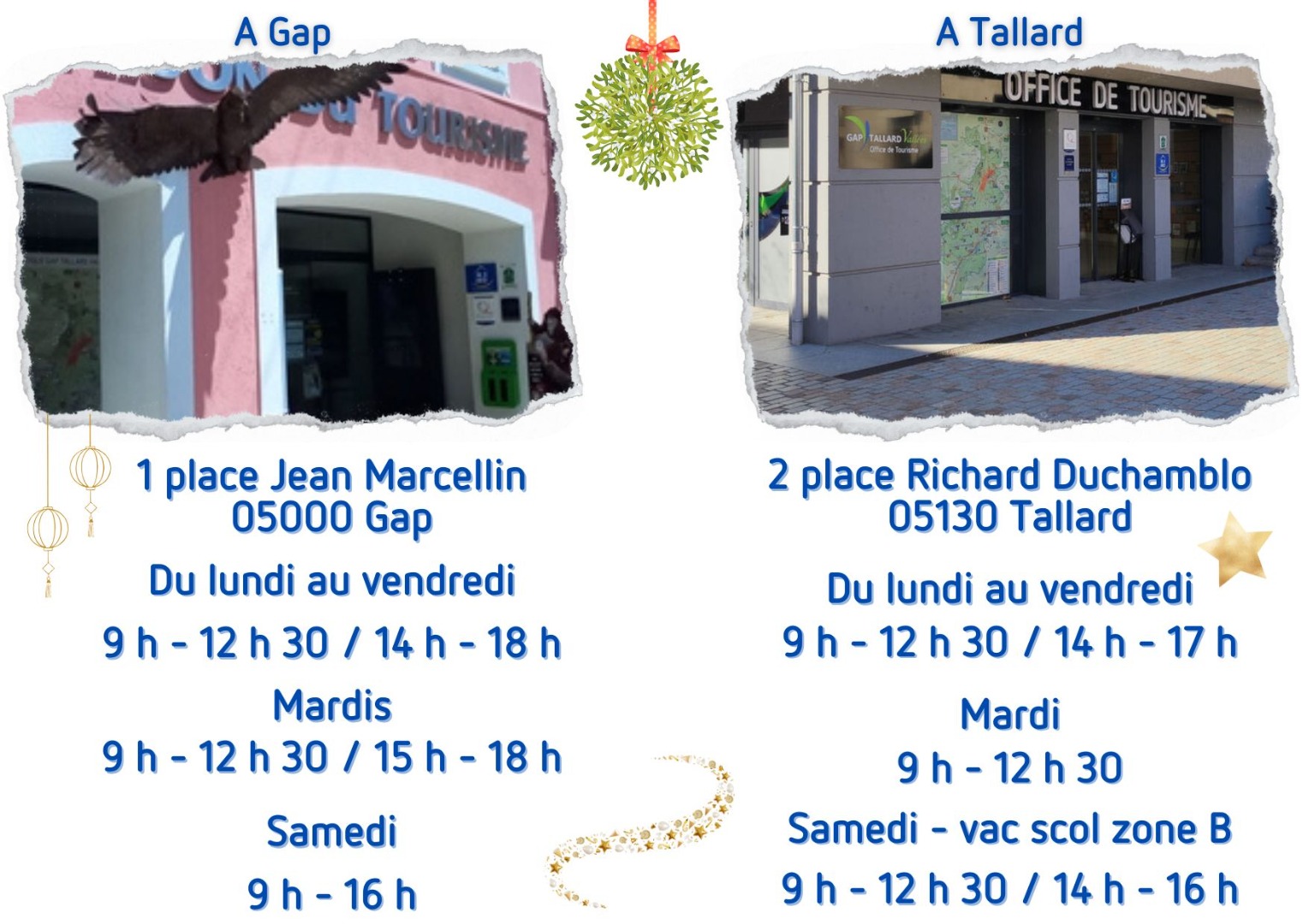 les services de l'Office de Tourisme de Gap Tallard Vallées